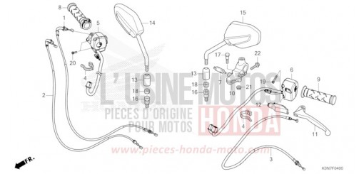 HANDLE LEVER/SWITCH/CABLE CBF125MM de 2021